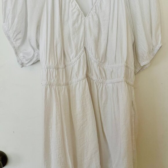 Vineyard Vines Marina Puff-Sleeve Mini Dress White Cap Women's Size X - Picture 2 of 6